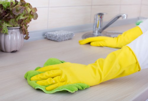 Routine kitchen and bathroom cleaning in Treatham property