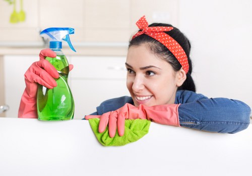 Regular office cleaning service covering kitchens, desks, and washrooms